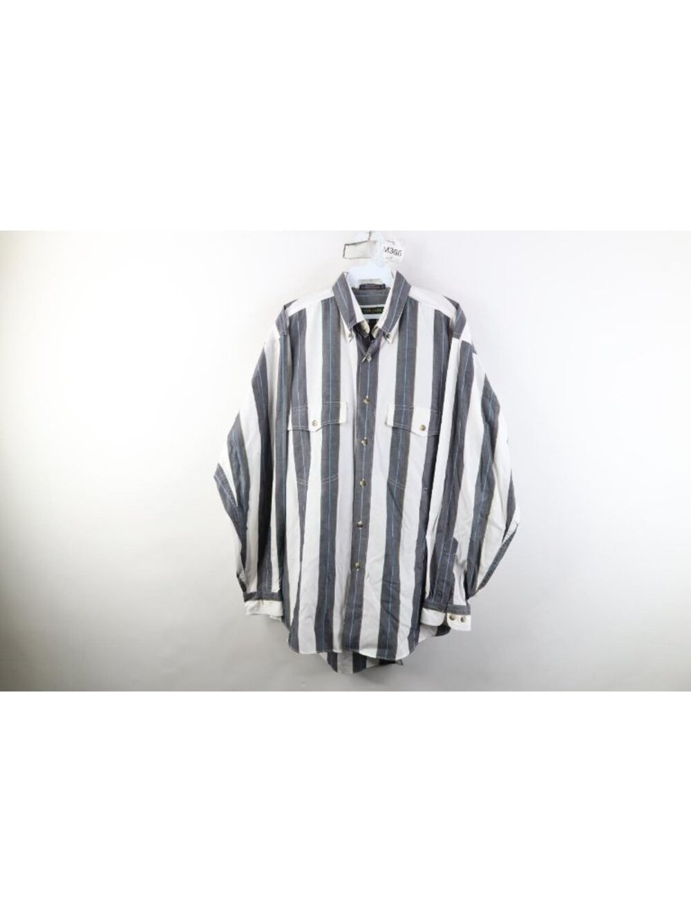 Vintage 90s Streetwear Mens Medium Baggy Striped Color Block Button Down Shirt